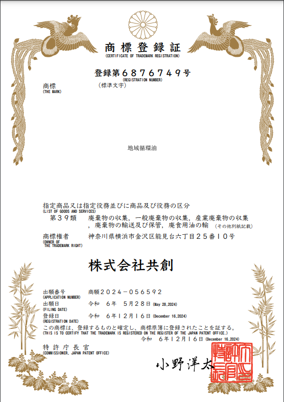 地域循環油プロジェクト商標